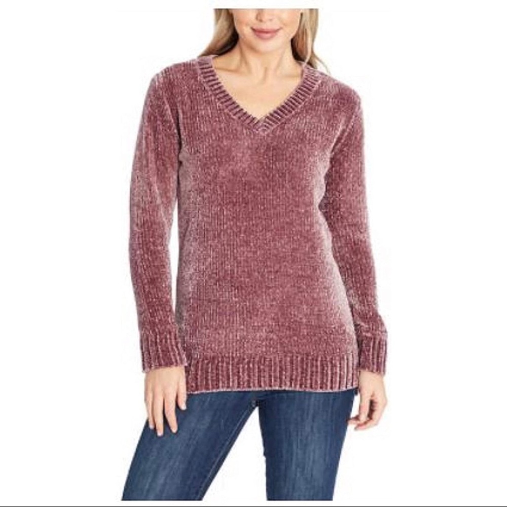 Orvis V-neck Chenille Tunic Sweater
